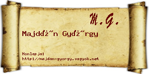 Majdán György névjegykártya